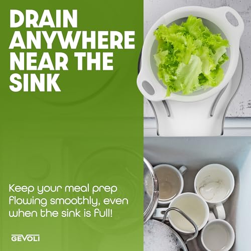 Gevoli 5QT colander in use over a sink