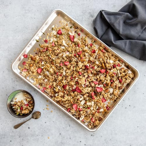 Nordic Ware Naturals Half Sheet Pan galvanized rim detail
