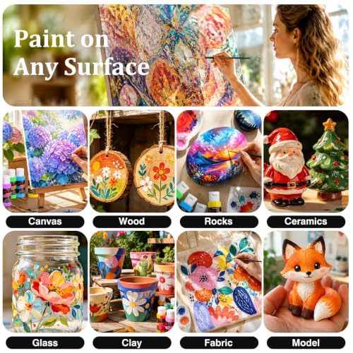 Detailed view of Caliart 2 oz acrylic paint bottles