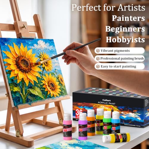 Caliart acrylic paints applied to canvas