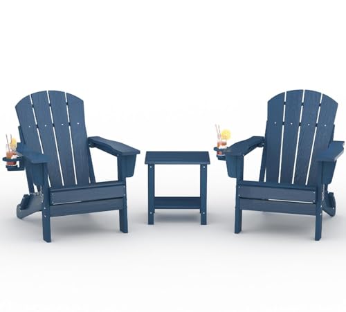 GarveeLife Navy Blue Adirondack chair set of 2