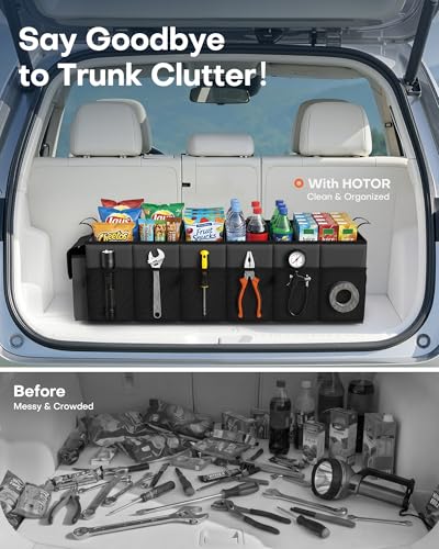 Foldable car organizer with cooler bag