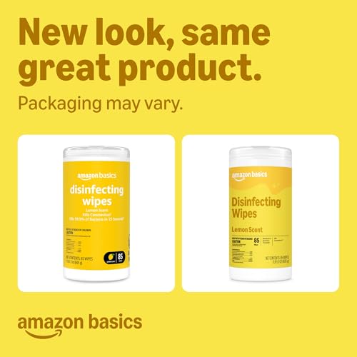 Three canisters of lemon scented disinfecting wipes