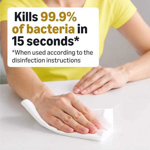 Close up view of the disinfecting wipe canister label