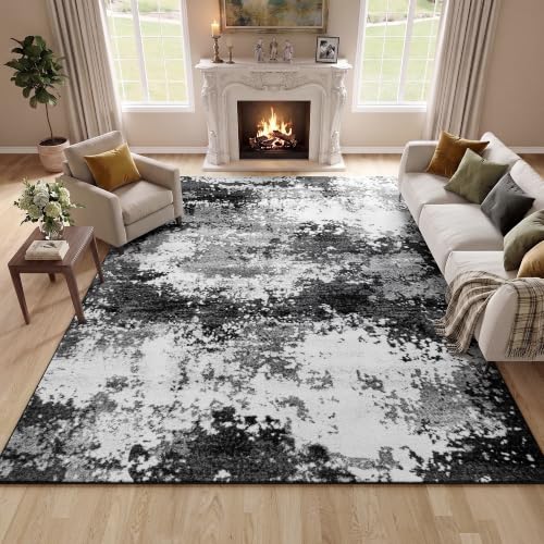Acapet 5x7 black abstract area rug