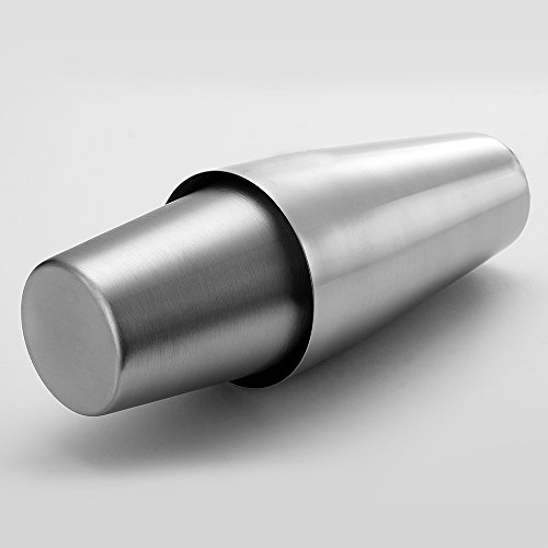 Stainless steel mixing tins showing the tight seal