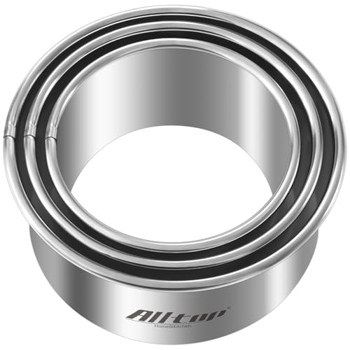 ALLTOP 3PC Round Stainless Steel Biscuit Cutter Set