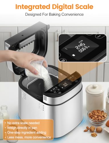 Milk White SC-3206 bread machine open view with pan