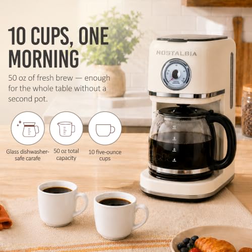 Nostalgia coffee maker digital time display detail