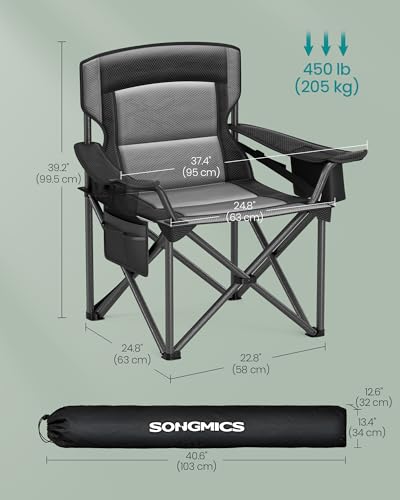 Folded view of the SONGMICS camping chair