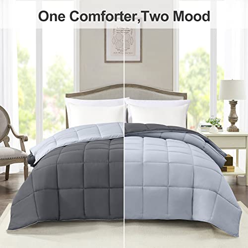 Homelike Moment reversible comforter light gray side
