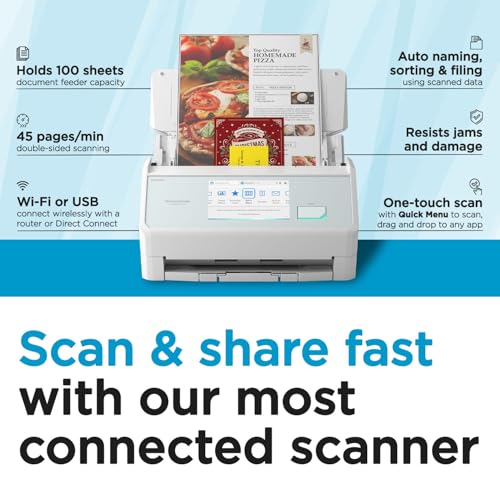 ScanSnap iX2500 touchscreen interface