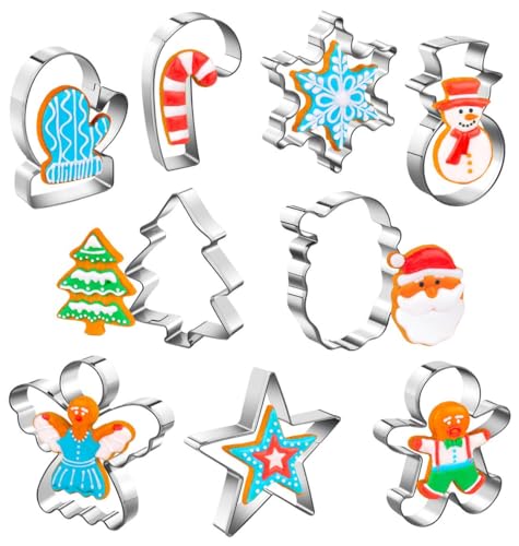 Wmtidene 9-piece Christmas cookie cutter set