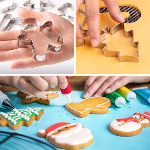 Gingerbread man and candy cane cookie molds