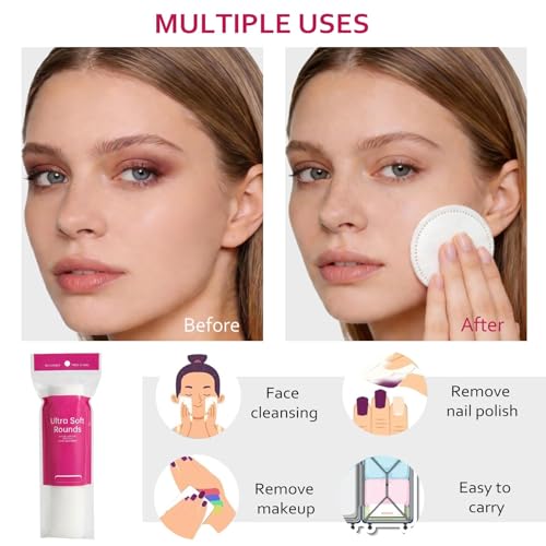 Lint free stitched cotton facial pads