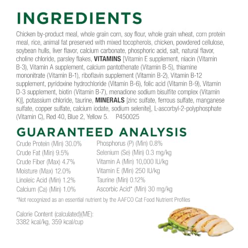 Back of package with nutritional information
