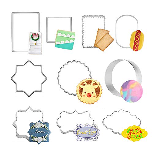 Ten piece frame cutter set for baking