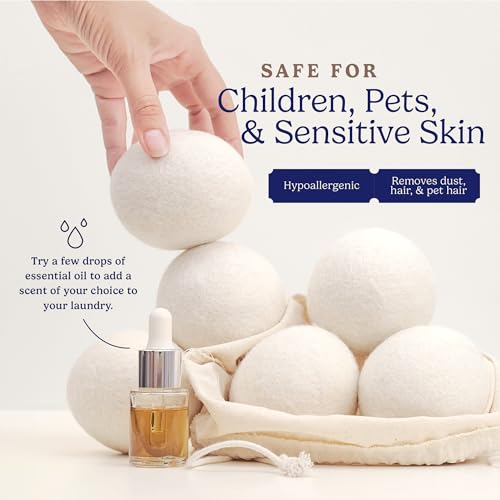 12 count natural wool dryer balls pack