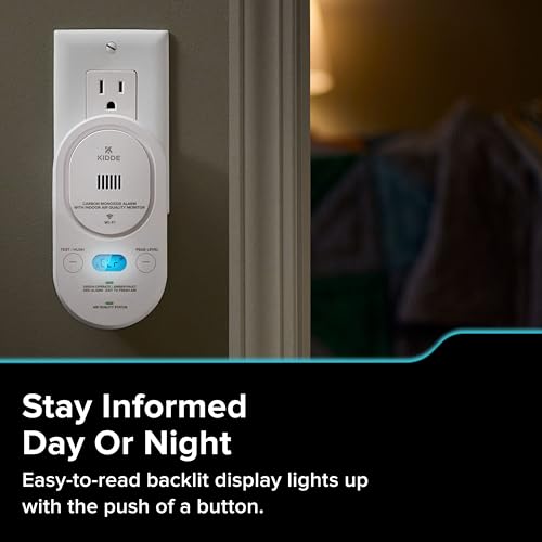Kidde air quality detector in a residential living room