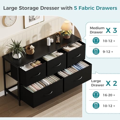 Side profile of OLIXIS black bedroom chest
