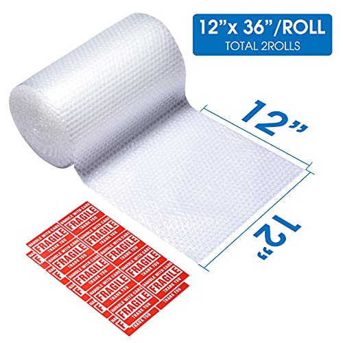 Clear bubble wrap roll in office setting