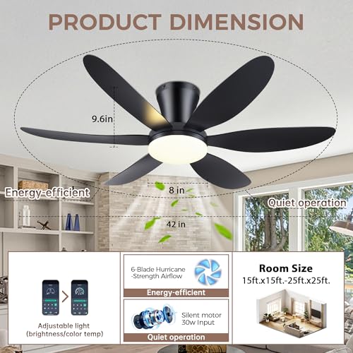 Dimensions and installation guide for GJeg 42-inch fan