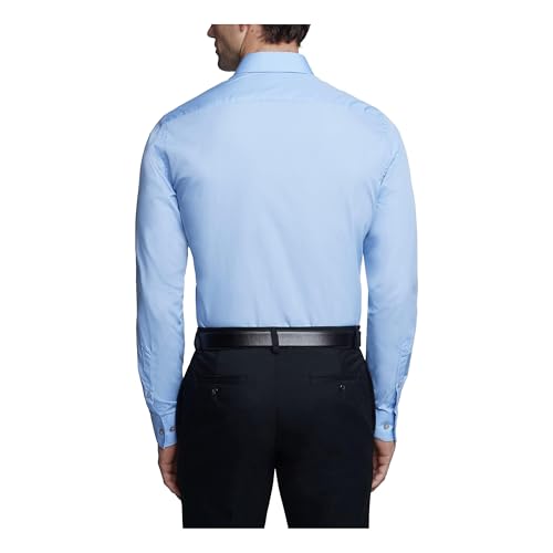 Cameo Blue dress shirt point collar view