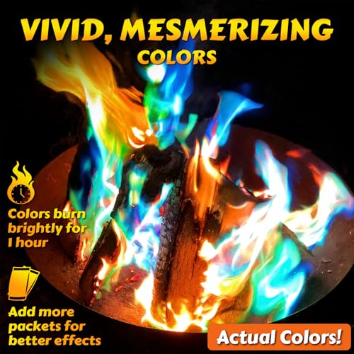 Close up of vibrant blue and green fire flames