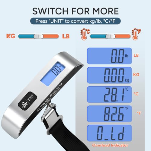 travel inspira scale weighing a suitcase