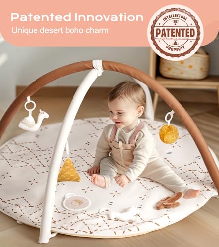 Close up of little dove gym hanging sensory toys