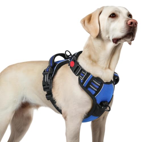 rabbitgoo large dog harness in blue