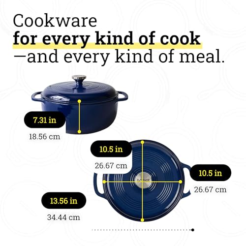 Lodge Dutch Oven side profile in Indigo