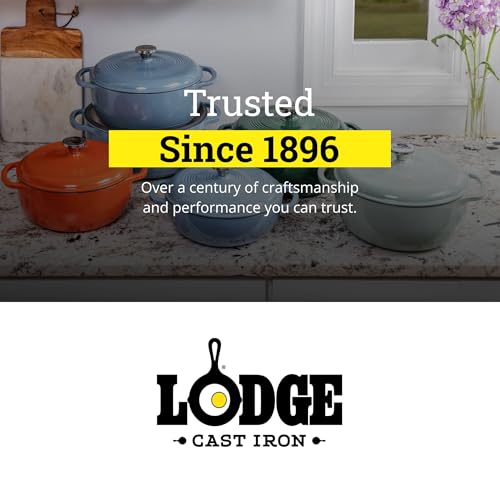 Top view of Lodge Indigo enamel pot