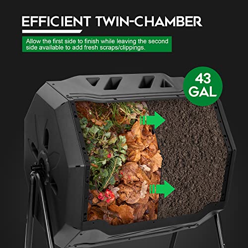 F2C dual chamber compost tumbler side view