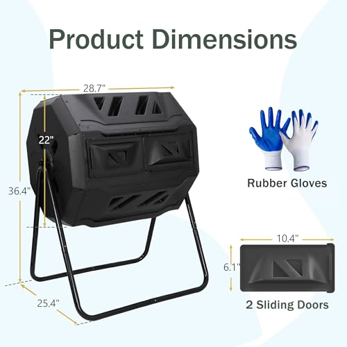 F2C compost bin rotating barrel assembly
