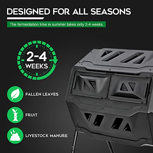 F2C outdoor compost bin in yard setting