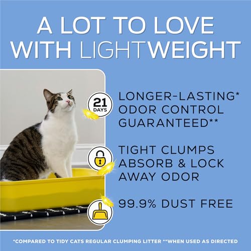 Back of the 17 lb Purina Tidy Cats litter package