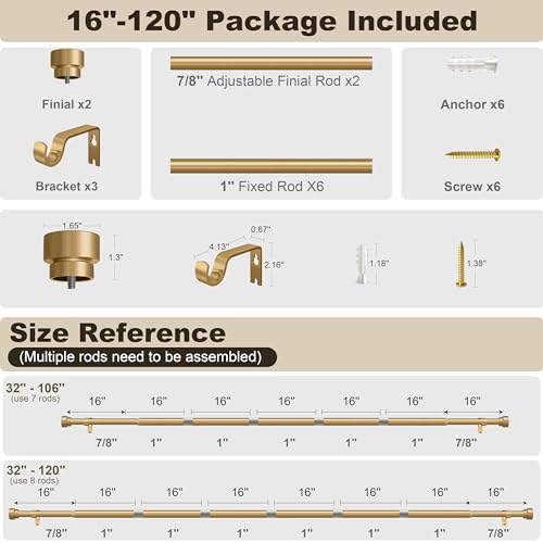 PORTRES heavy duty curtain rod packaging