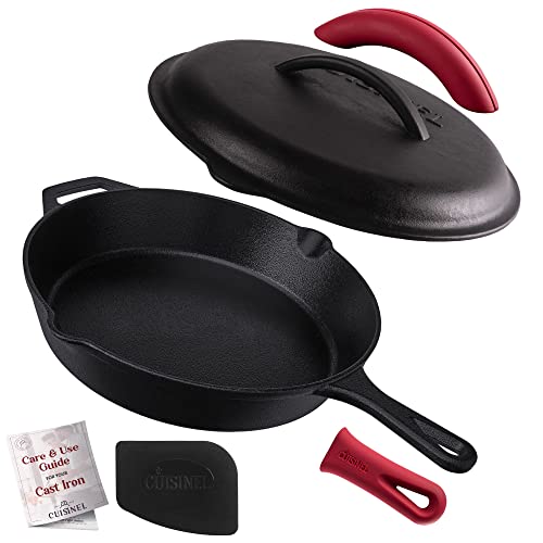 Cuisinel 12-inch cast iron skillet with lid
