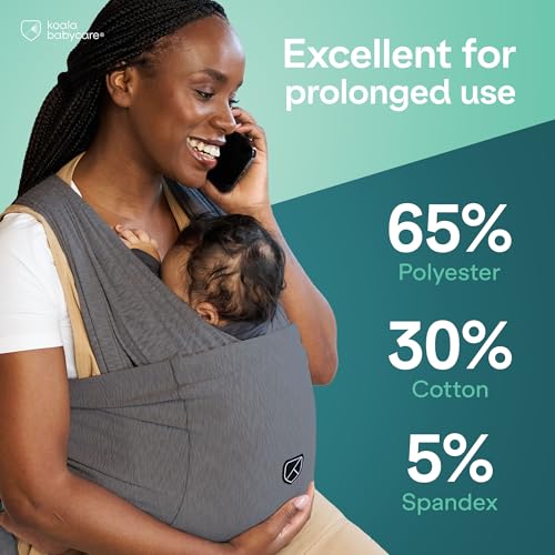 Parent wearing Koala Babycare wrap in Anthracite