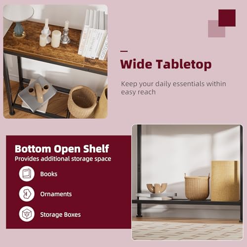 Side profile of the slim entryway table