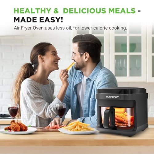 Transparent viewing window on NutriChef air fryer