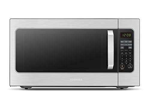 TOSHIBA 2.2 Cu. Ft. stainless steel microwave front view