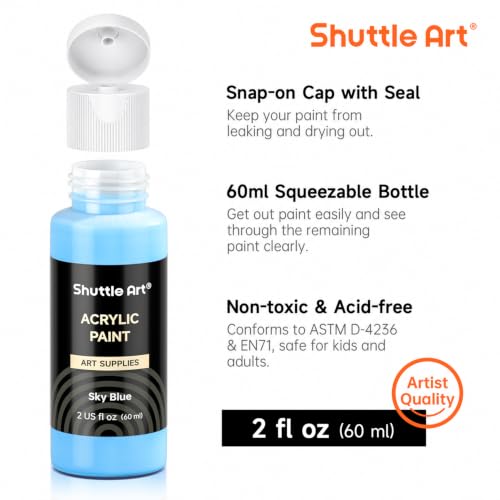 Artist painting on canvas with Shuttle Art colors
