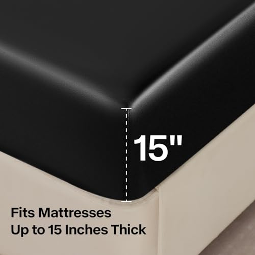 BEDELITE satin sheet set on queen bed