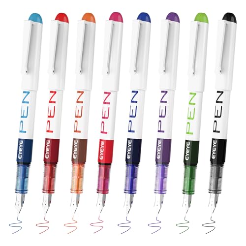 EYEYE 8 pack assorted color fountain pens