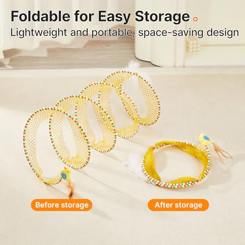 Yellow Potaroma cat tunnel for indoor use