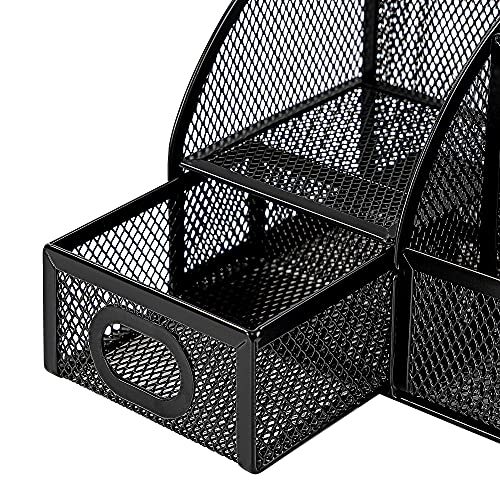 Close up of the durable mesh material on the desk organizer