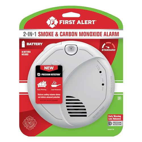 First Alert combination smoke and carbon monoxide alarm side view