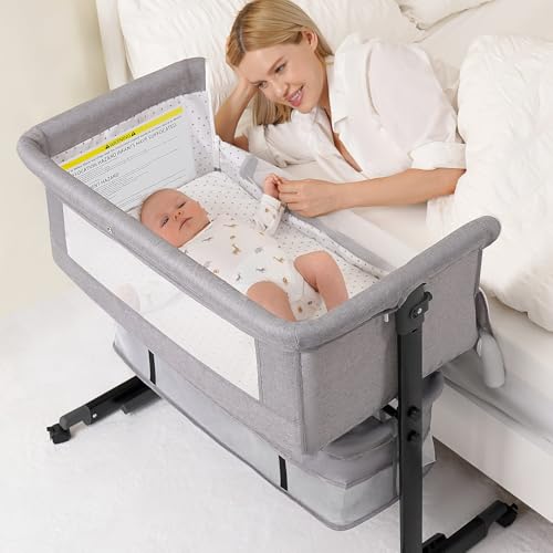 Semphis 3-in-1 Baby Bassinet C968 Gray full view